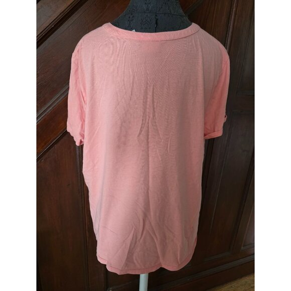 Chicos Size 3 Pink Sequin Trim Short Sleeve T-Shirt XL - Picture 3 of 6